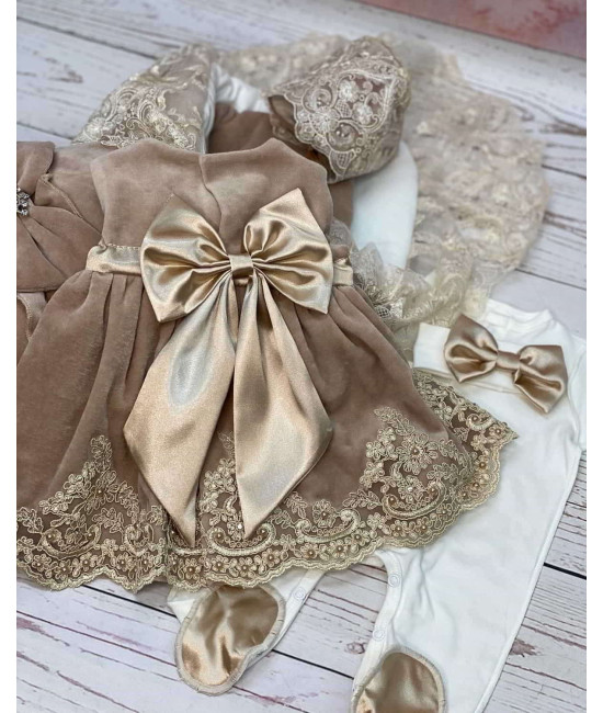 Комплект на выписку для девочки Бекки-Лея какао