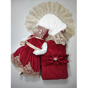 Комплект на выписку Бекки-Лея бордовый