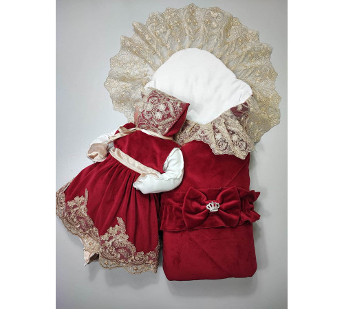 Комплект на выписку Бекки-Лея бордовый