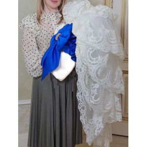 Конверт на выписку Бель молочный-синий