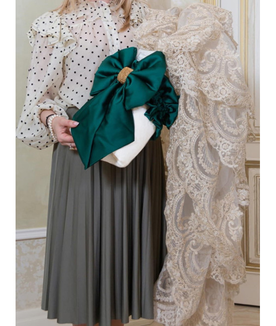 Конверт на выписку Бель какао-изумруд