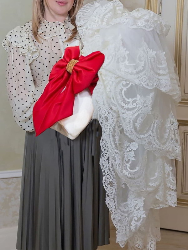 Конверт Бель молочный-красный