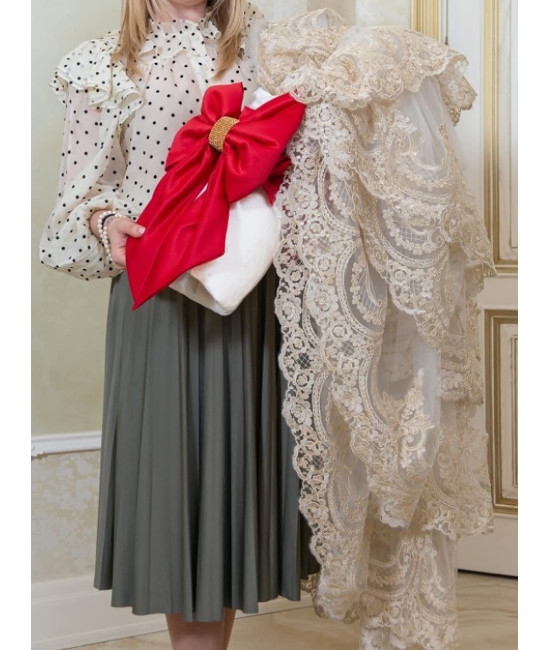 Конверт на выписку Бель какао-красный