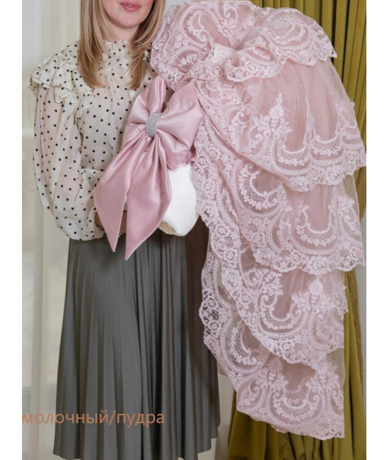 Конверт на выписку Бель молочный-пудра