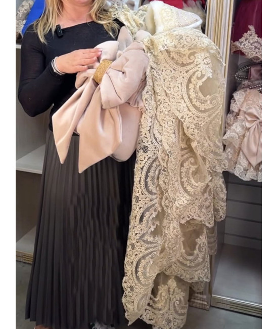 Конверт на выписку Бель бархатный какао-золото