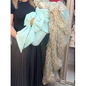 Конверт на выписку Бель бархатный тиффани-золото