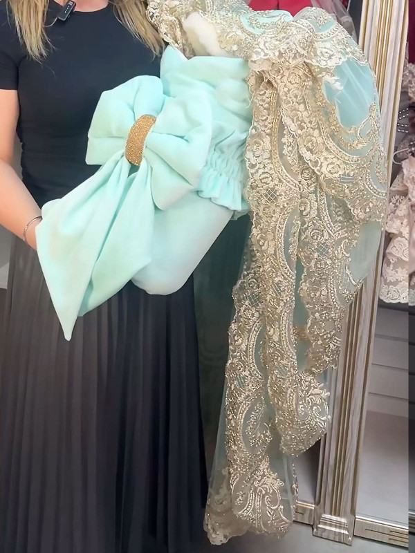 Конверт Бель бархатный тиффани-золото