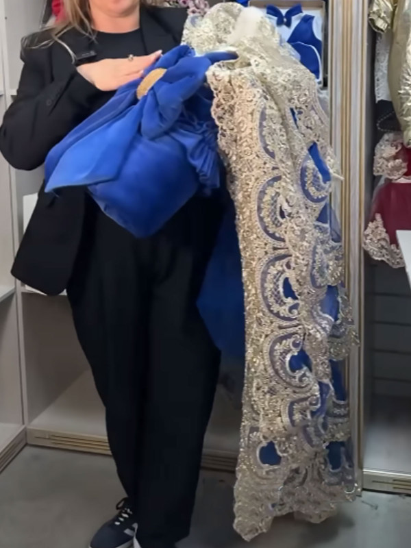 Конверт Бель бархатный синий-золото