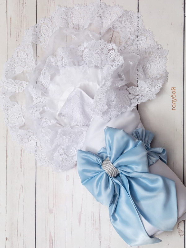 Конверт Дора белый-голубой