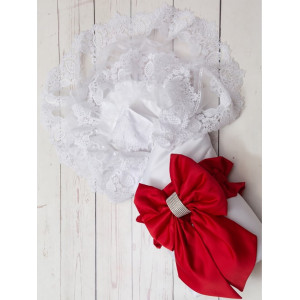 Конверт на выписку Дора белый-красный