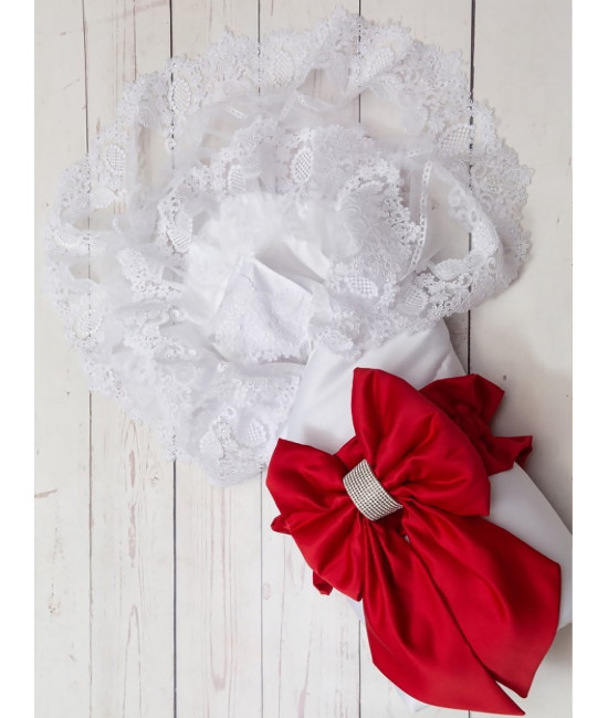 Конверт на выписку Дора белый-красный