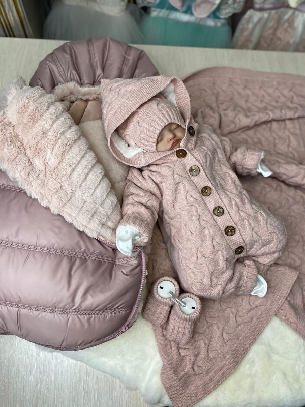 Демисезонный комплект на выписку Фоксфорд-Остин пудра