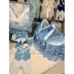 Комплект на выписку Императорский-Джентльмен голубой