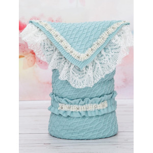 Вязаный конверт Жемчуг аквамарин