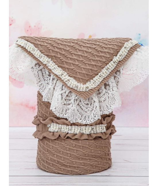 Вязаный конверт Жемчуг какао