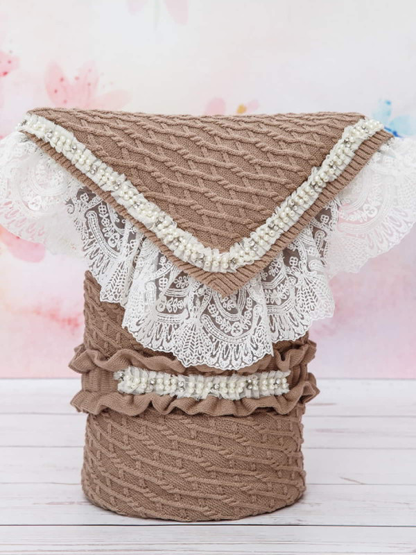 Вязаный конверт Жемчуг какао