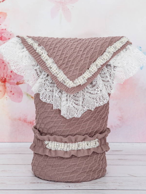 Вязаный конверт Жемчуг кофе