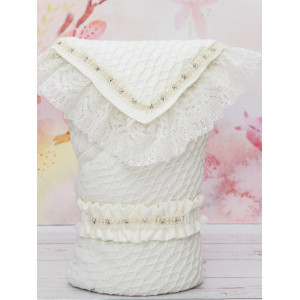 Вязаный конверт Жемчуг молочный