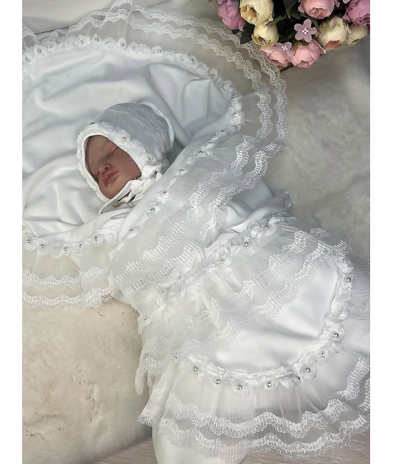 Летний комплект на выписку Линда молочный