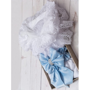 Конверт на выписку Лола белый-голубой