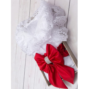 Конверт на выписку Лола белый-красный