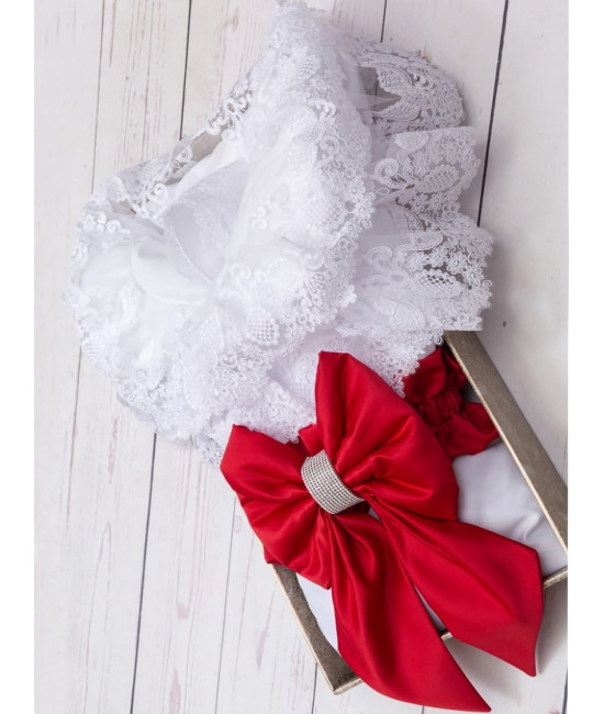 Конверт на выписку Лола белый-красный