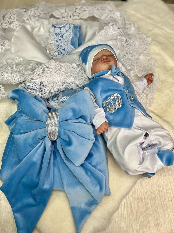 Комплект Лола-Джентльмен бархат голубой