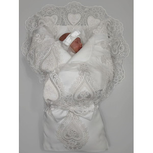 Комплект на выписку Маркиза-Кокетка молочный