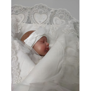 Комплект на выписку Маркиза-Кокетка молочный