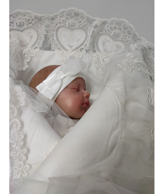 Комплект на выписку Маркиза-Кокетка молочный