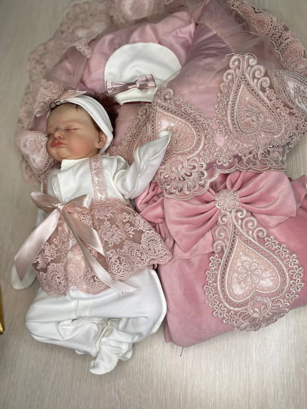 Комплект Маркиза-Кокетка бархат пудра