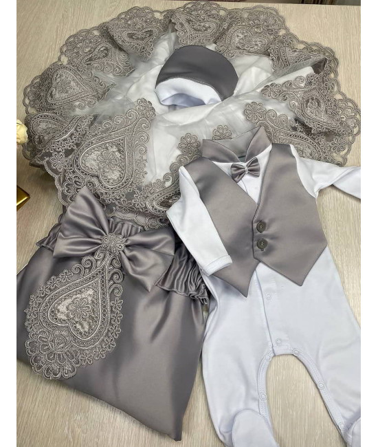 Комплект на выписку Маркиз-Джентльмен серый