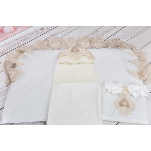 Конверт на выписку для новорожденного Маркиза молочный-какао