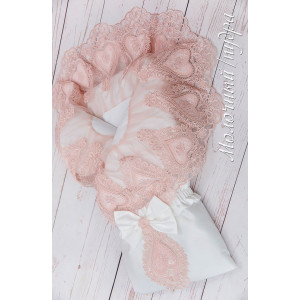 Конверт на выписку Маркиза молочный-пудра