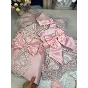 Комплект на выписку Маркиза-Людовика розовый