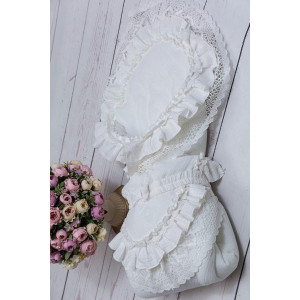 Летний муслиновый конверт на выписку Мелисса молочный