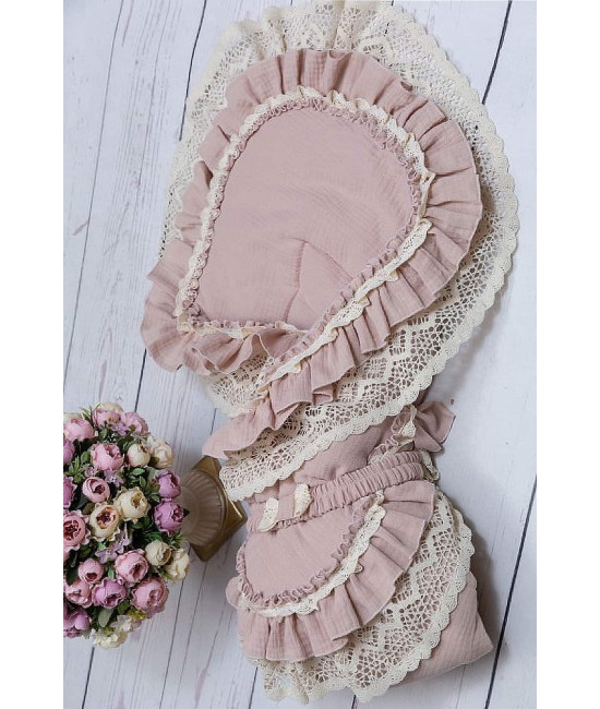 Летний муслиновый конверт на выписку Мелисса какао