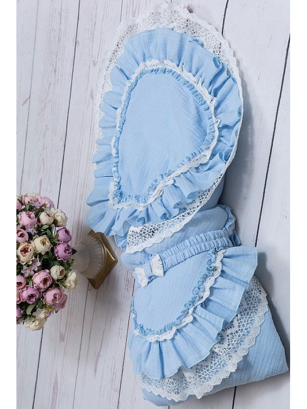 Муслиновый конверт Мелисса голубой