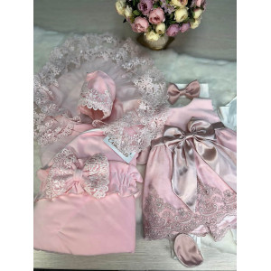Комплект на выписку Мира-Лея розовый