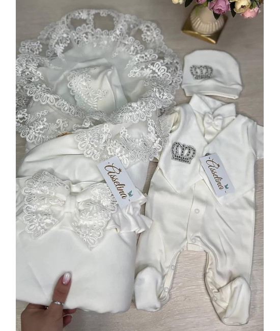 Комплект на выписку Мира-Джентльмен молочный