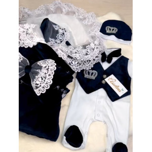 Комплект на выписку Мира-Джентльмен синий