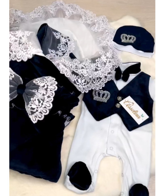 Комплект на выписку Мира-Джентльмен синий