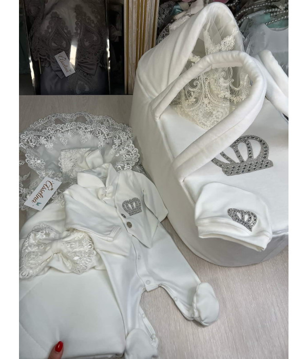 Комплект на выписку Мира-Джентльмен молочный