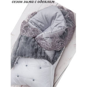 Комплект на выписку Пуф-Рози парламент-ежевичный