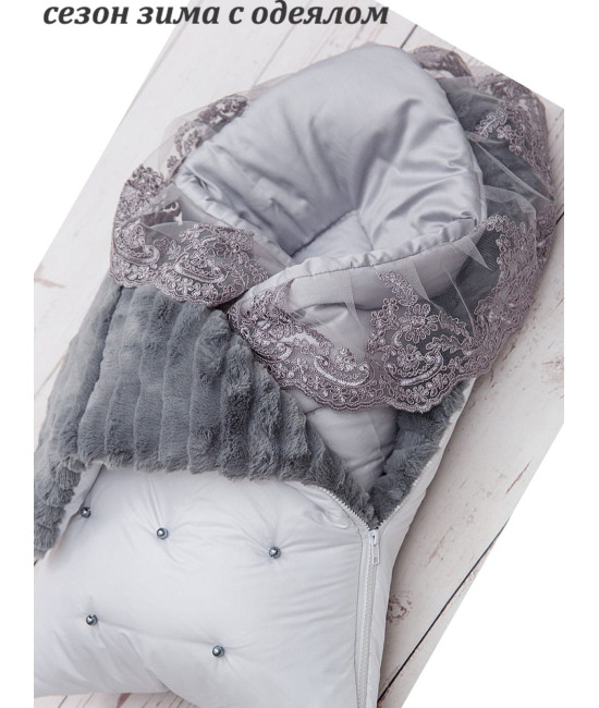 Комплект на выписку Пуф-Рози парламент-ежевичный