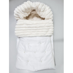 Конверт для новорожденного Пуф белый-молочный