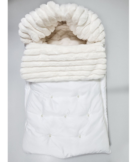 Конверт для новорожденного Пуф белый-молочный