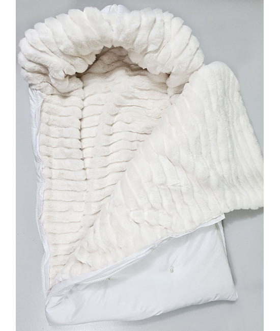 Конверт для новорожденного Пуф белый-молочный