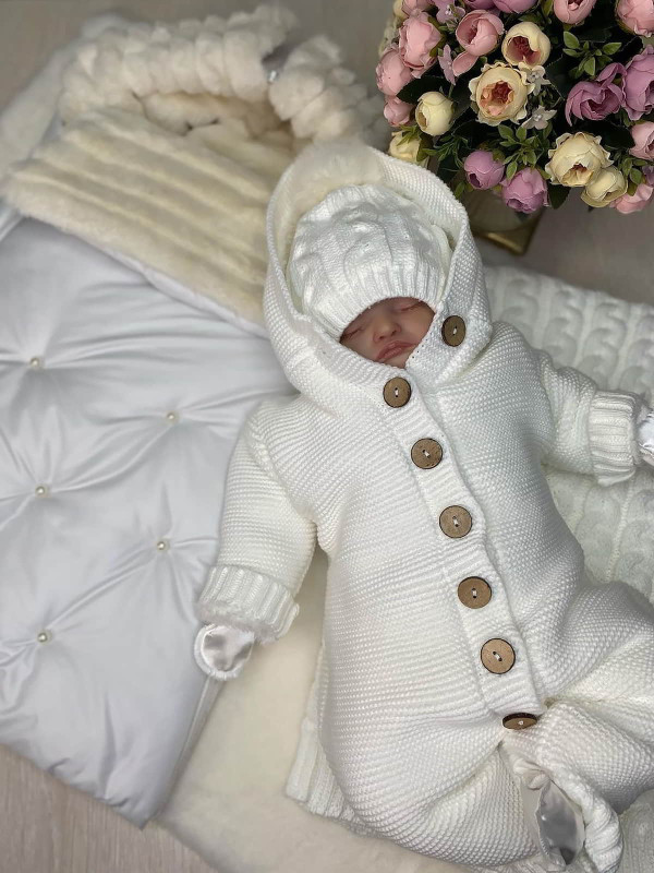 Комплект Пуф-Мишка молочный