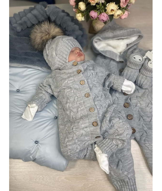 Комплект на выписку Пуф-Остин серый